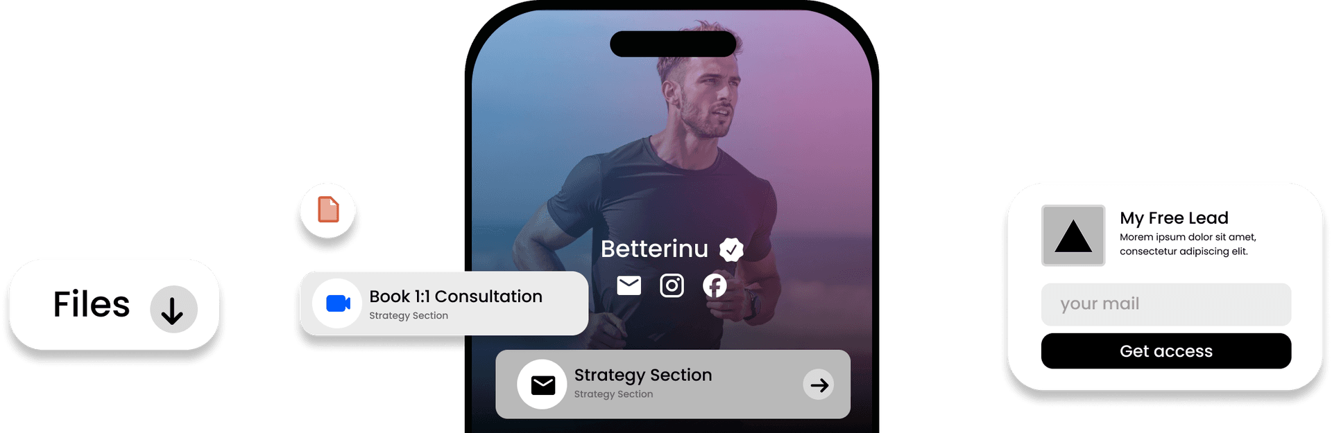 Mobile app development screens